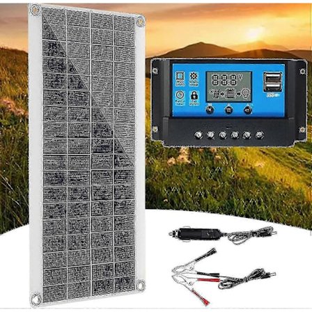 300W 12V solcelleanlæg med 60A controller til fjernstrømsløsninger
