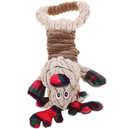 Julehund Pivelyd Legetøj Elgformet til Oral Rengøring Plyslegetøj[D]