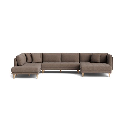 Cali U-Form Sofa, rechts, Hygge Braun, modernes Design, gemütliche Wohnlandschaft, bequeme Polsterung, einfarbig, zeitloser Stil, Höhe 76cm