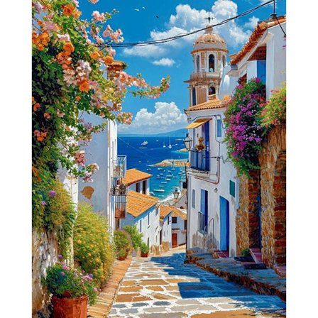 Diamantmalerier med havudsigt til voksne, landskabsdiamantkunst-sæt fuld boremaskine diamantprikker maling med diamanter ædelsten til begyndere 