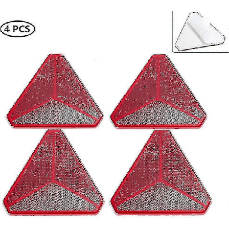4x Röd Triangelreflex För Släpvagn - Självhäftande Reflexer För Husbil, Husvagn, Trafiksäkerhet