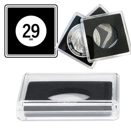 Leuchtturm QUADRUM High firkantede møntkapsler til mønt Ø 29 mm - 50 stk.