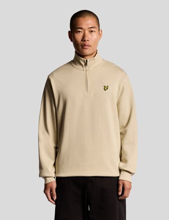 Lyle & Scott Loopback Quarter Zip Sweat - Beige - M