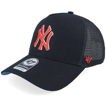47 Brand - MLB - Black - trucker - Cap - New York Yankees MLB Mesh 47 Offside Dt Black A-frame Trucker - Hatstore
