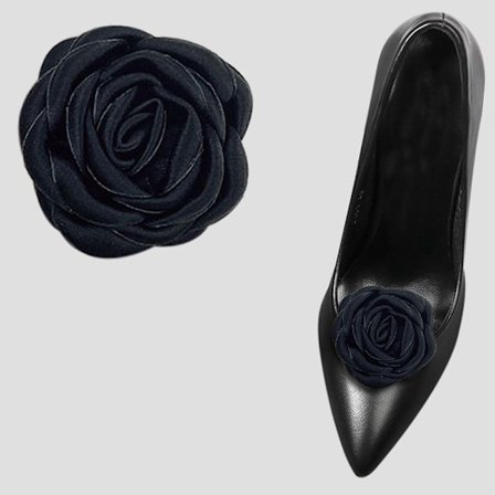 2stk Sko Clip Charm Spænde SORT