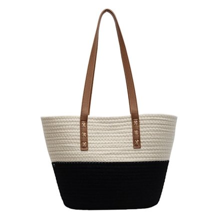 Minimalistisk skulderveske i skinn for pendling, vevd skulderveske, fritidsveske