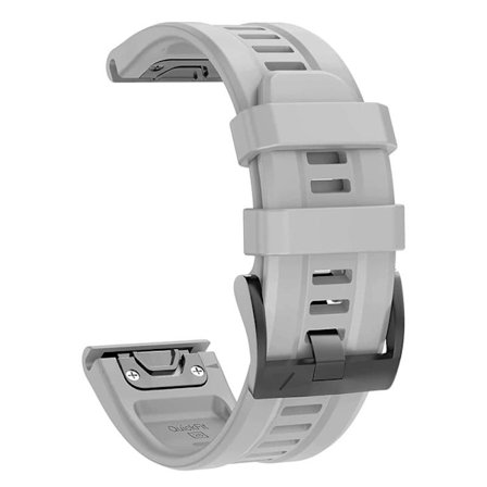 QuickFit 22mm 26mm ranneke Garmin Epix Gen 2:lle Silikoniranneke Garmin Fenix 7 7X 5Plus 6XPro Enduro 2 -rannekkeelle Vaaleanharmaa