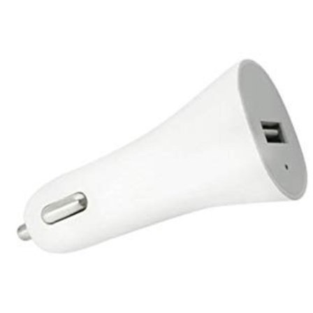 Billaddare 1A med USB uttag, Vit