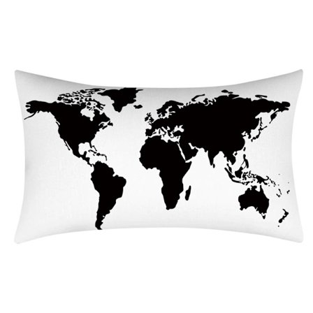 2 stk. pudebetræk, Retro Retro World Map pudebetræk pude nordisk sort og hvid geometrisk fersken hud pude pudebetræk pudebetræk 30*50cm (stil A