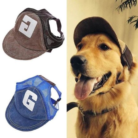 Pølsehatt Hund Solhatt Hund Baseball Caps Sport Caps Hatt Utendørs Hatt Solbeskyttelse Hund Hatt Med Ørehuller Justerbar Pustende Blå S Blå