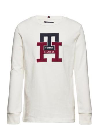 Lux Monogram Tee L/S T-shirts Long-sleeved T-shirts Valkoinen Tommy Hilfiger