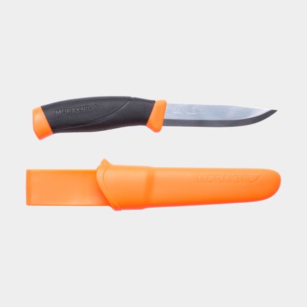 Allroundmes Morakniv Companion (S), 219 mm, TPE-rubber / gerecycled Zweeds roestvrij staal, Hi-Vis Oranje