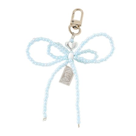 Pigeagtige Perler Perlebesat Telefon Charm Blød Sløjfe Nøgleringe Moderigtig Nøglering Vedhæng til Stilfuld Taske Forbedring Hvid