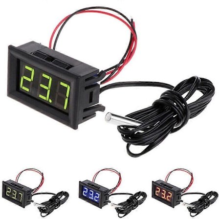2/4-pack Digital LCD Termometer Temperaturmätare med Vattentät Sensor Sond Kylskåp