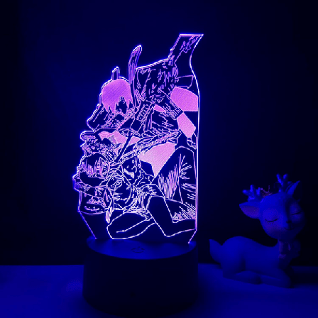 Anime LED-ljuskedja Chainsaw Man för sovrumsdekoration nattlampa födelsedagspresent rum dekor bord 3D lampa Chainsaw Man