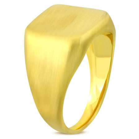 Matt Klackring Herr Ring i Rostfritt Stål 316L i Guld Färg - Stilren Design - Stl 21
