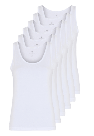 JBS of Denmark Bambu, Linne Breda Axelband, 6-pack, Vit Linnen Dam XS