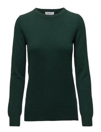 Basic Sweater Pullover Striktrøje Grøn Davida Cashmere