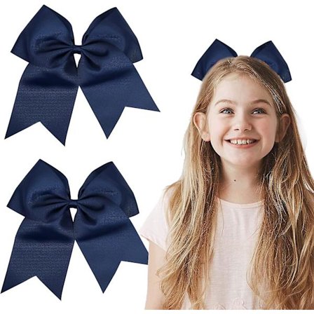 Røde Hårsløyfer, 2 stk 18 cm Store Røde Hårbånd for Jenter Kvinner, Skole