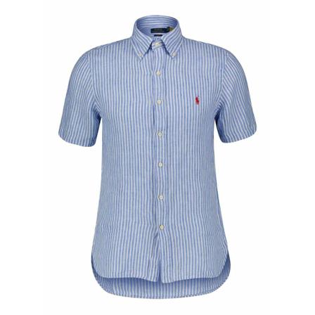 Polo Ralph Lauren Men linen shirt short -sleeved Blå, Herre Skjorter
