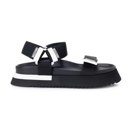 Moschino, Flat Sandals Zwart, Dames, Maat:36 EU