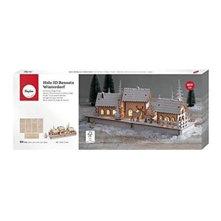 3D-byggsats - RAYHER - Julby - Naturligt trä - 84 delar - Inredningsdekoration