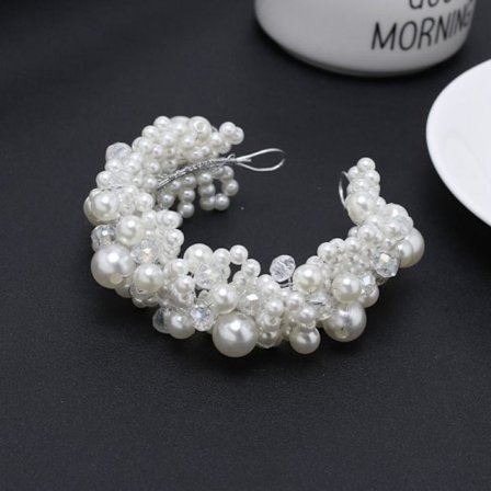 Bridal Tiara Headwear Pearl Crown Pannband 1 1