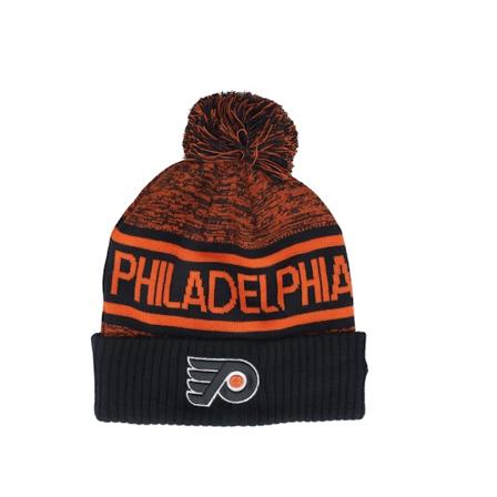 Fanatics - Černá pom Beanie - Authentic Pro Rink Athl Black/Athletic Red Pom @ Hatstore