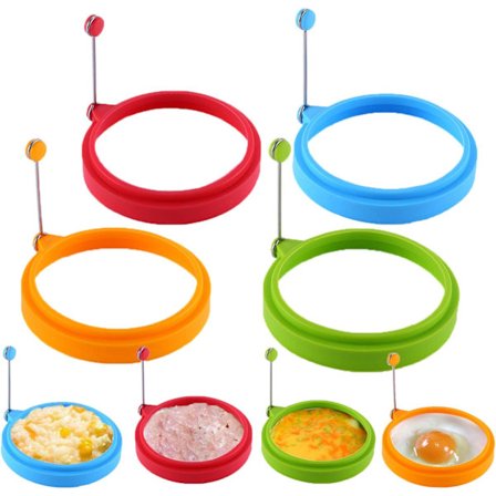 8-pakning silikon eggringer, non-stick stekeringer for steking av egg