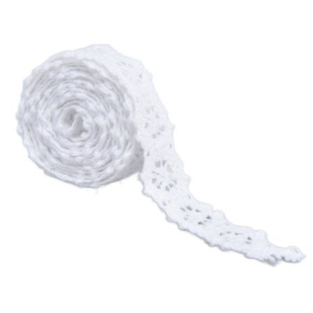 Spetsband 20 meter 1,5 cm bredd retro stil touch komfort känsla bra spetsdesign för kläder skor hattar väskor vit