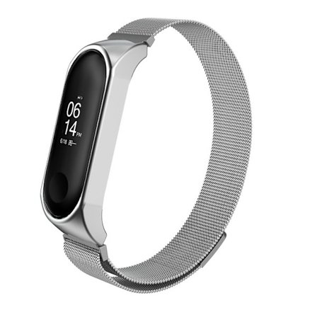 Metalrem til Xiaomi Mi Band 3/4/5/6 Sølv