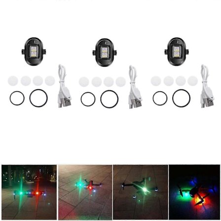 3x Drone-strobovalot, kevyet Drone-törmäyksenestovalot, LED-dronevalot 4 värillä, mini-strobovalo Dji Mini/mavic Air 2/pro -malleille