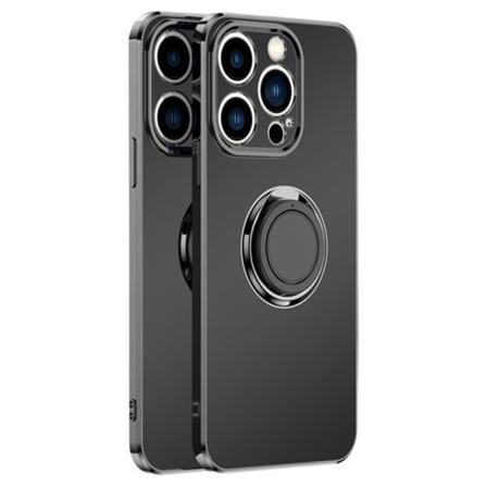 Iphone 14 Skal Ringhållare Electroplating Kickstand - Svart