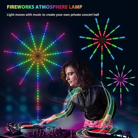 Smart fyrverkeri LED-lampor Färgglad fjärrkontroll Justering Färgglad lampa