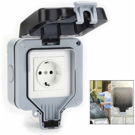 Vanntett utendørs stikkontakt, IP66 vanntett utendørs stikkontakt for kjøkken, bad, garasje, basseng og hage
