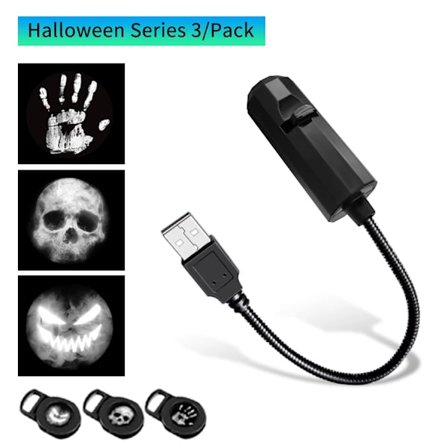 LED Halloween Månelampe USB Projektor Nattlampe Juleferie Ornament for Tak Vegg Atmosfære Stemningslys Justerbar(FMY) 3 Filmer Halloween