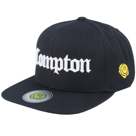 Lucid Smile - Noir snapback Casquette - Compton 3d Script Black Snapback @ Hatstore