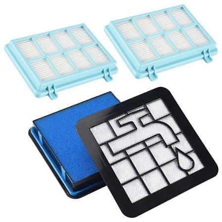 Pakke med 2 filtersett for Philips PowerPro Compact FC9331 FC9332 FC8010 støvsugere