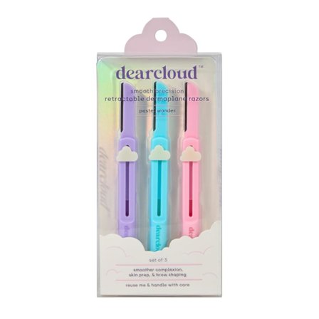 Infällbar Dermaplaning Rakhyvel Set - Slätgör & Exfoliera Huden (3-pack) Moln