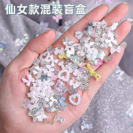Negle Tilbehør Blind Box Blandet Negledekoration Diamant Rhinestone Tilbehør (ca. 90 Stykker)
