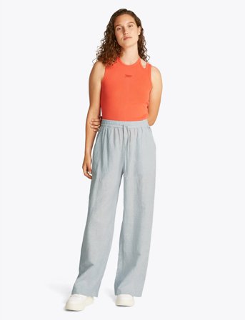 Tommy Jeans Tjw Linen Pant - Blue - XS