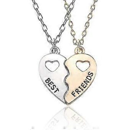BFF Venskabshalskæde til 2 - Bedste Veninde Halskæder BFF Gave til 2 Matchende Hjerte Bedste Veninder For Evigt Vedhæng Halskæde Sæt