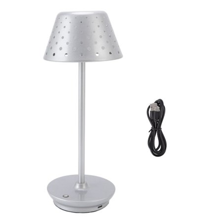 Retro LED Bordlampe Trådløs Simpel Design Touch Kontrol Trinløs Dæmpning Bordlampe til Soveværelser Barer Restauranter Sølv