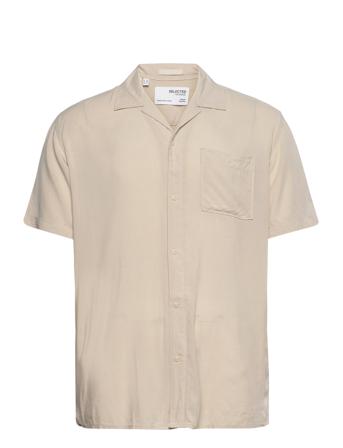 Slhregkarlsson Shirt Ss W Beige Selected Homme
