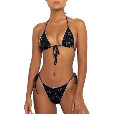 Bikinis Badkläder Set för Kvinnor Badkläder Triangel Baddräkt Tie String Trosa