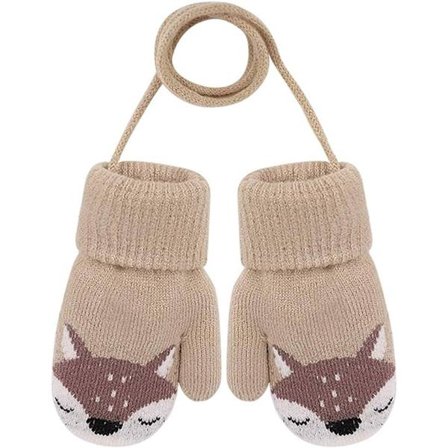 Vinterhandsker - Strikkede handsker til drenge og piger - Varmt fleecefor - Velegnet til børn fra 0 år