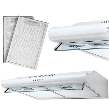 Hvid køkkenemhætte til underskabe, 50 cm, Berdsen BE-10-A