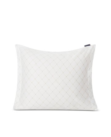 Lexington White/beige signature star sateen pillowcase