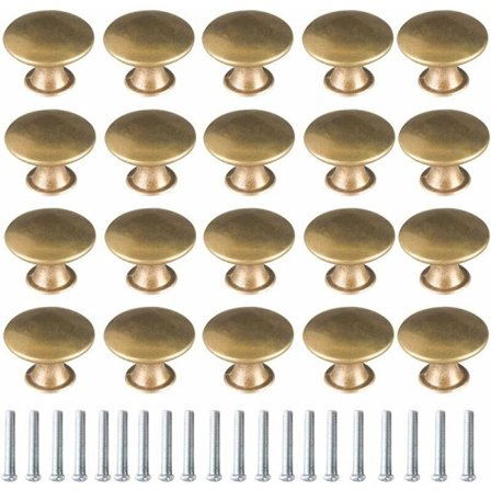 20 stk. Vintage Messing Dørknapper, Messinghåndtag, Møbelknapper, Skuffe Dørknapper, Møbelhåndtag, Skuffeknapper