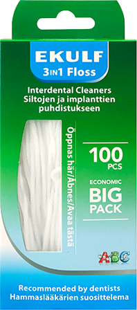 Ekulf 3-in-1 tanntråd 100 stk